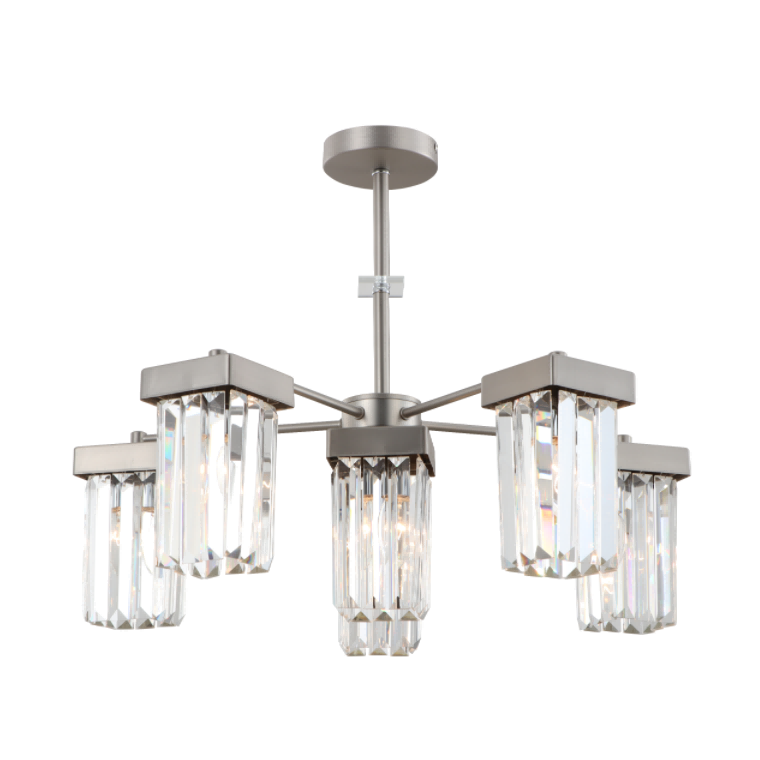 6-light nickel chandelier ເພດານໄປເຊຍກັນ