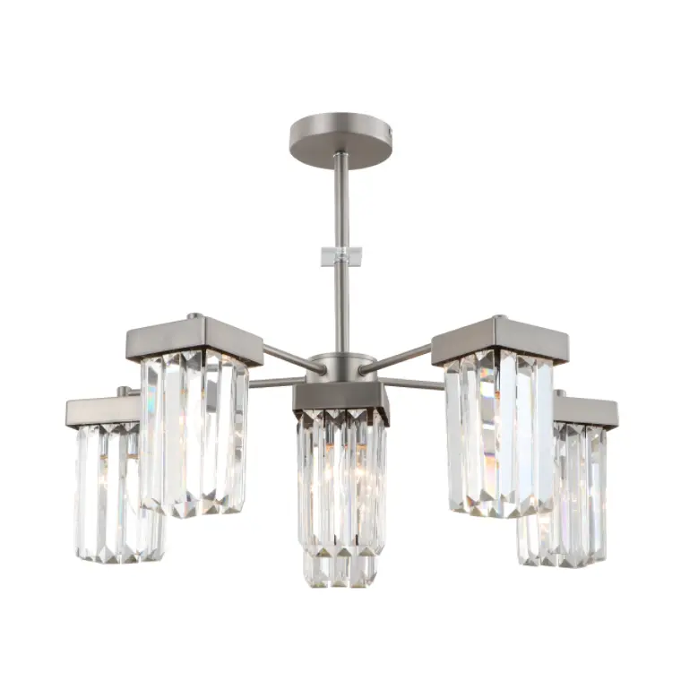 6-light nickel chandelier ເພດານໄປເຊຍກັນ