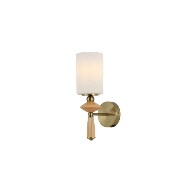 ກໍາແພງທອງເຫລືອງ Sconce ມີຮົ່ມແກ້ວ Opal
