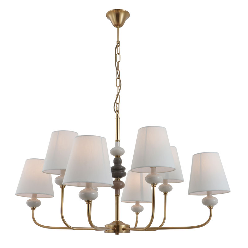 Ceramic Classic 8-lights Chandelier ທອງເຫລືອງ