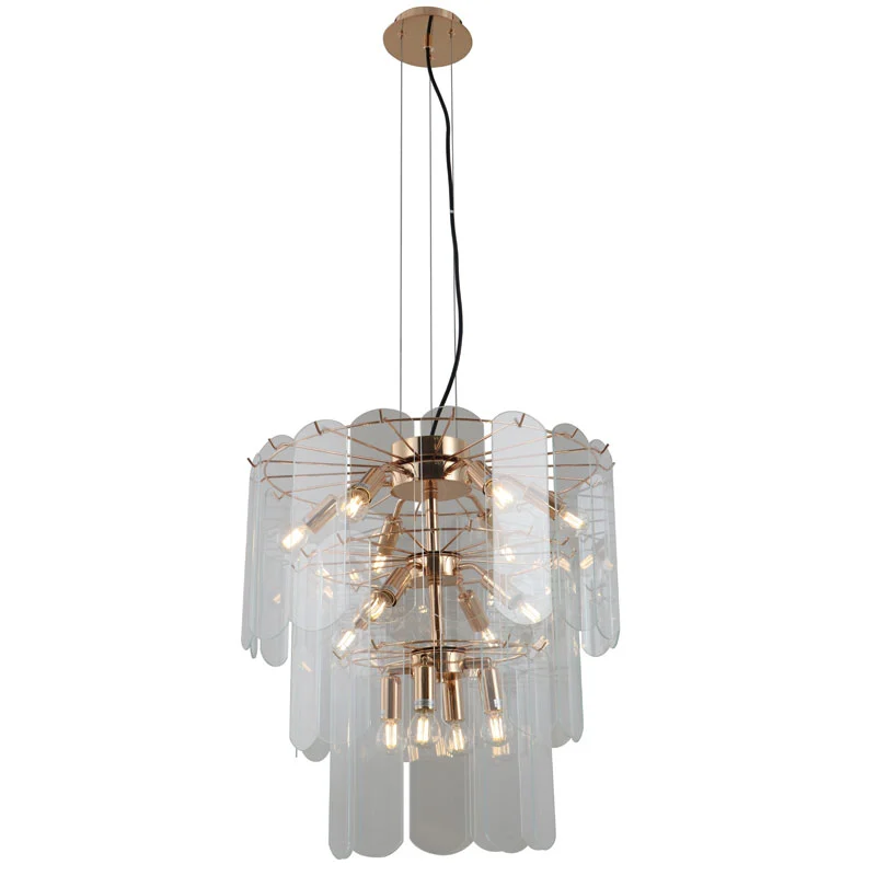 Chandelier ແກ້ວທອງຄໍາ Luxury