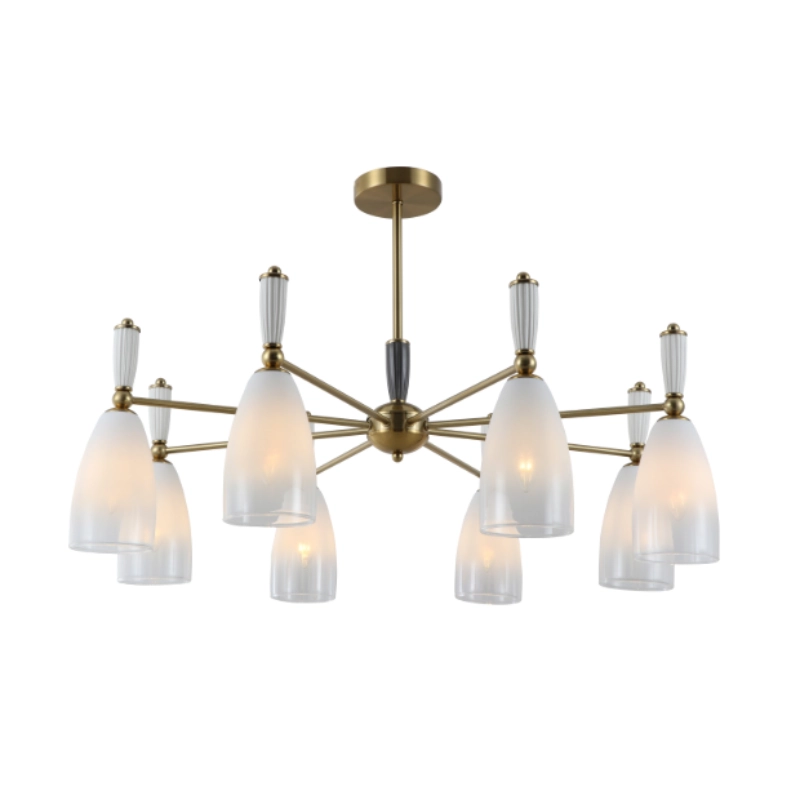 Gradient Milk White Glass Ceramic Chandelier