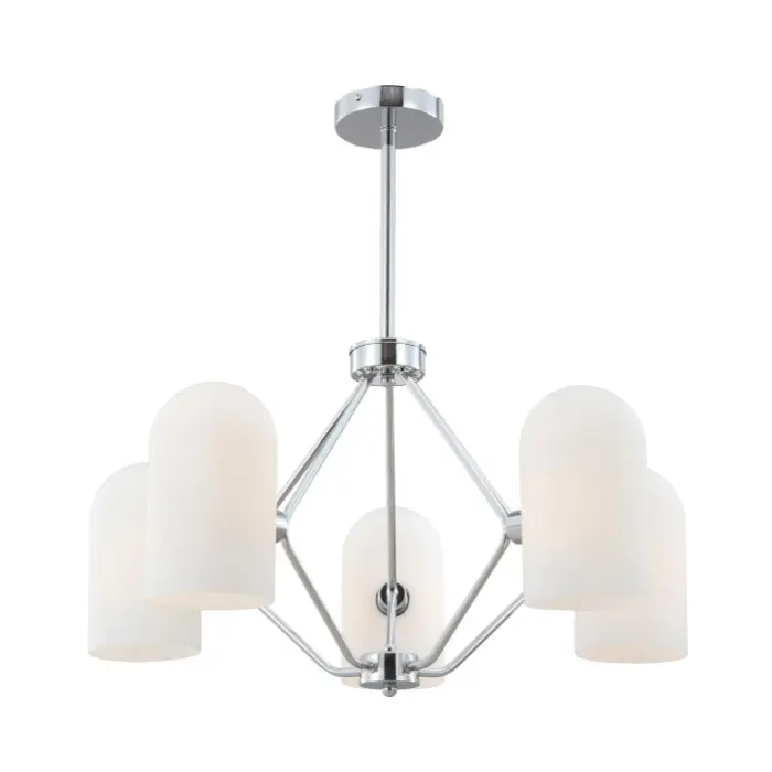 vintage chrome 5-chandelier ແສງສະຫວ່າງ